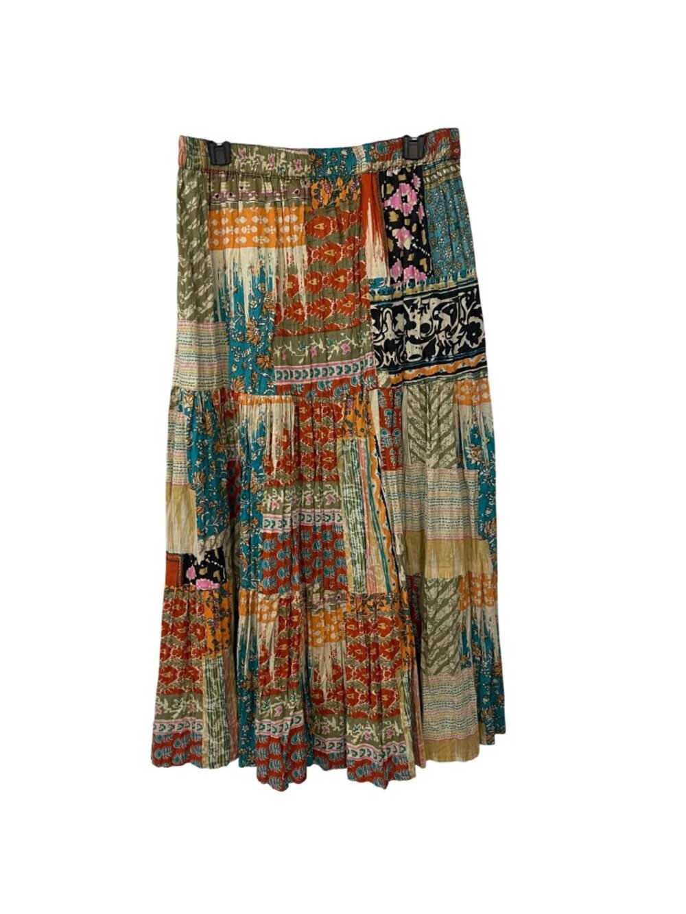 Catalog Classics Women Boho Patchwork Maxi Skirt Size L Indie Festival Earthy